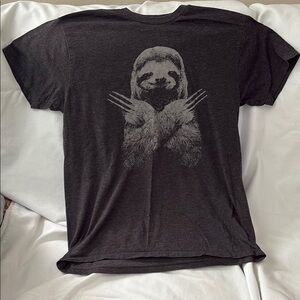 Black Short Sleeve Sloth Tee